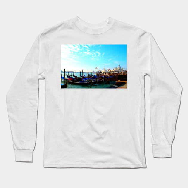 Grand Canal with gondolas and the Basilica di Santa Maria della Salute in the background Long Sleeve T-Shirt by KristinaDrozd